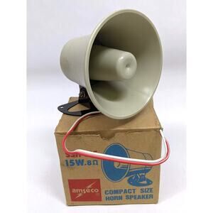 Vintage 1970s Amseco Compact Horn Loud Speaker - Unused in Box SSH-55S 15W 8 Ohm